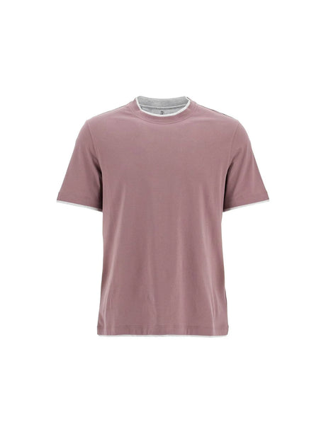 Faux Layering Cotton T-shirt-BRUNELLO CUCINELLI-JOHN JULIA