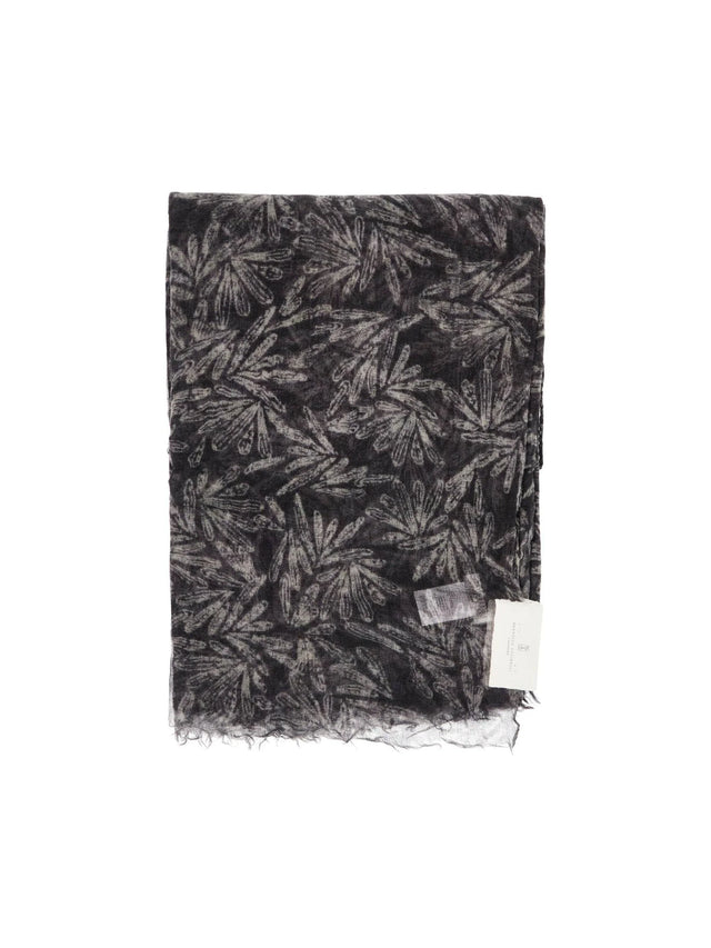 Cashmere Scarf With Fern Print