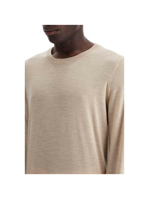 Fine Wool Cashmere Crewneck Sweater.