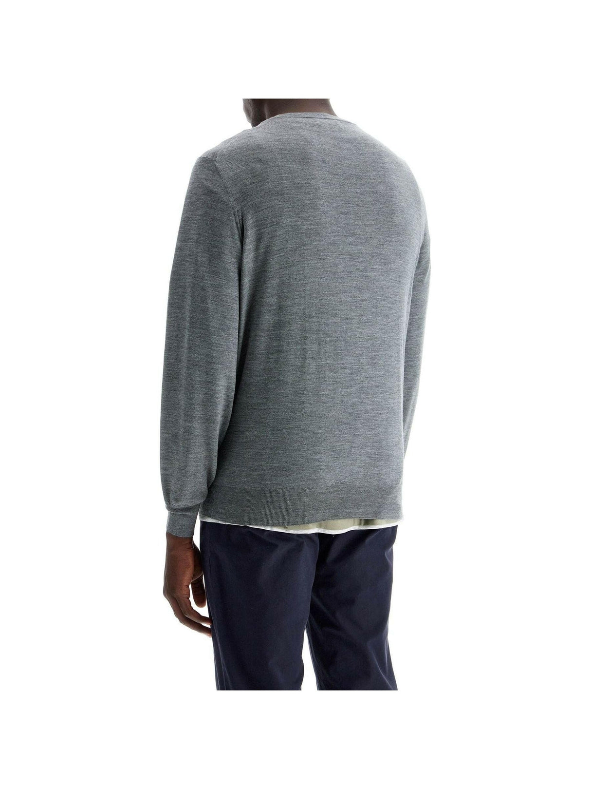 Fine Wool Cashmere Crewneck Sweater.