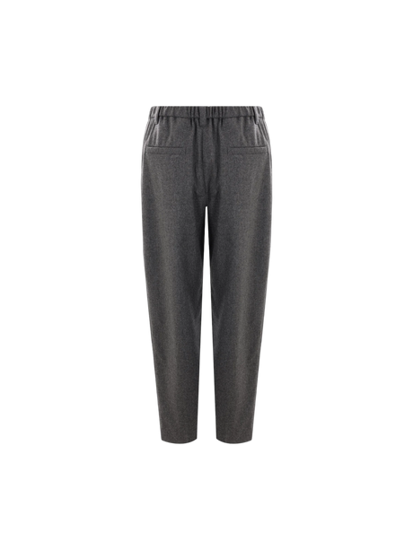 Flannel Baggy Trousers-BRUNELLO CUCINELLI-JOHN JULIA