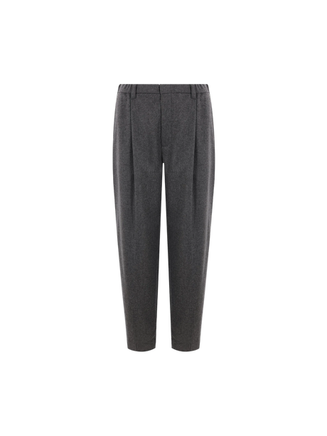 Flannel Baggy Trousers-BRUNELLO CUCINELLI-JOHN JULIA