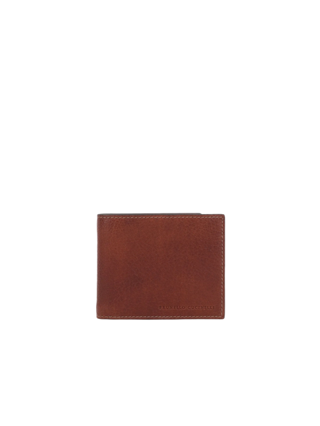 Grainy Leather Bi-Fold Wallet-BRUNELLO CUCINELLI-JOHN JULIA