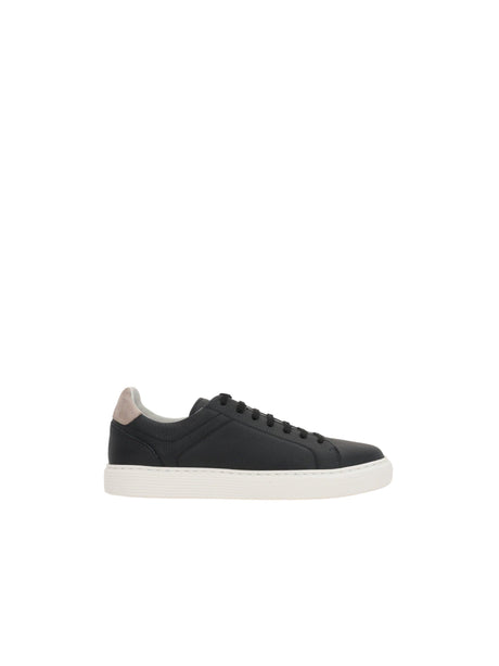 BRUNELLO CUCINELLI-Grainy Leather Sneakers-JOHN JULIA