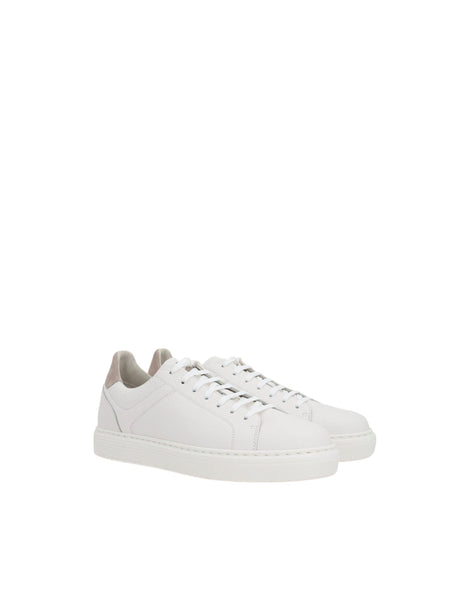 Grainy Leather Sneakers-BRUNELLO CUCINELLI-JOHN JULIA