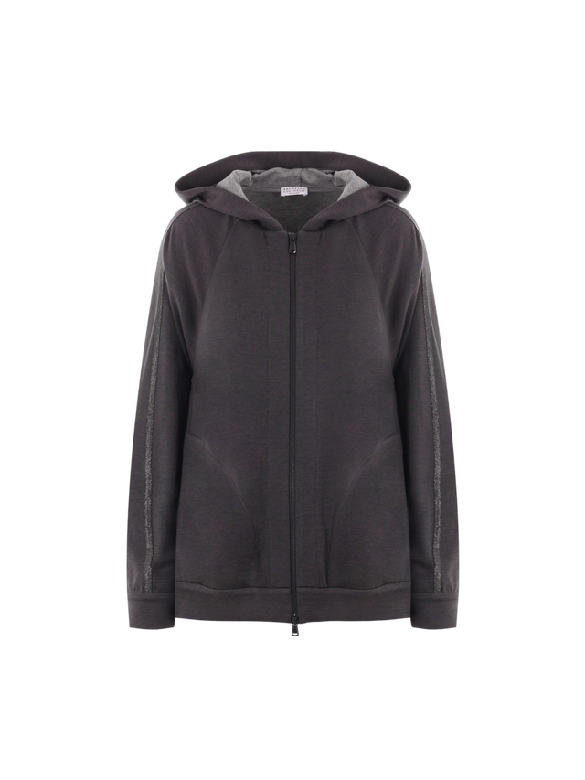 Interlock Full-zip Hoodie-BRUNELLO CUCINELLI-JOHN JULIA