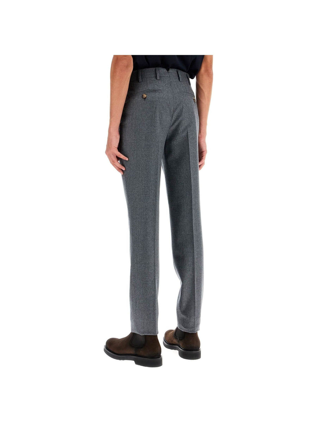 Italian Fit Flannel Trousers For A