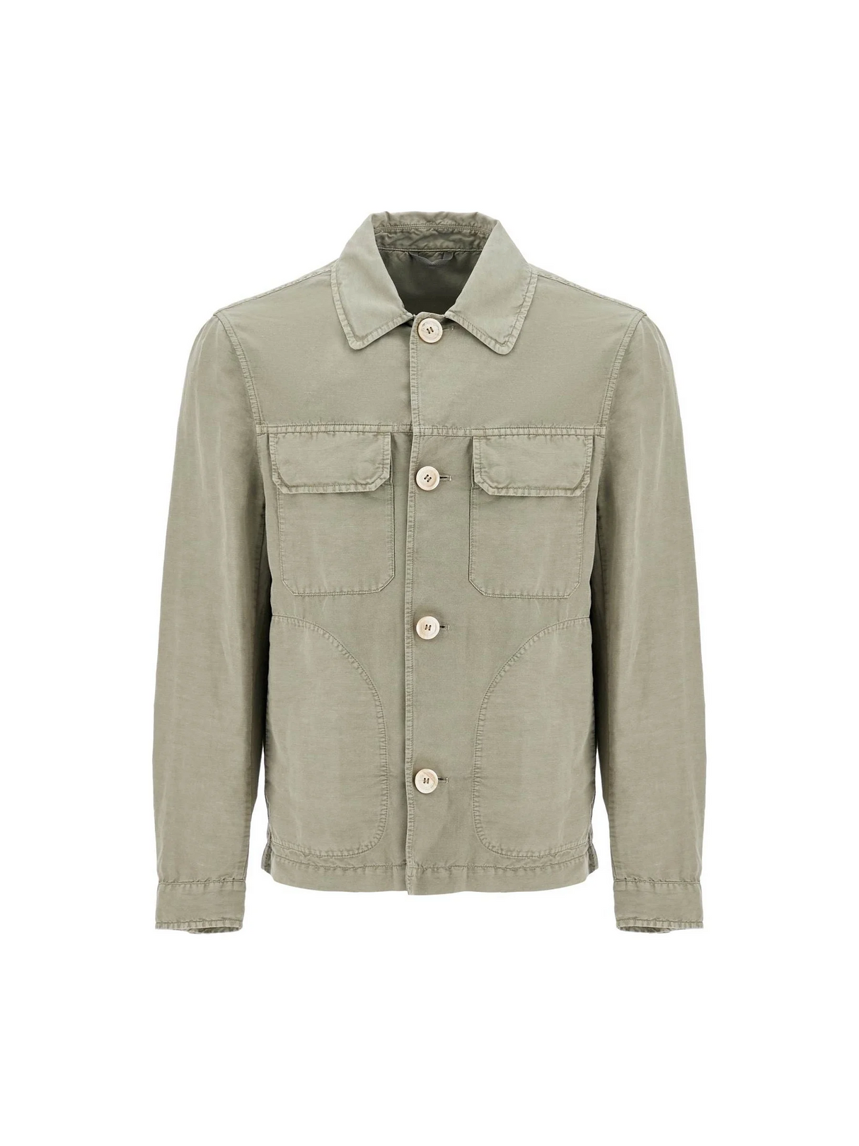 Linen And Cotton Gabardine Overshirt