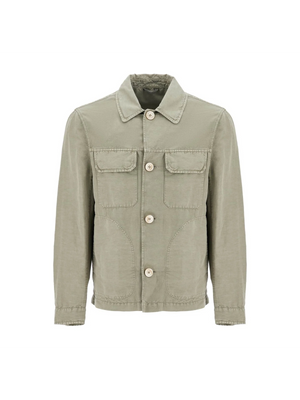 Linen And Cotton Gabardine Overshirt