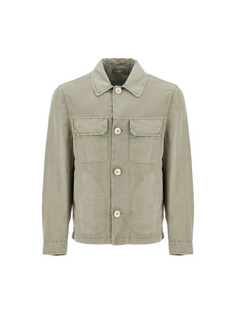 Linen And Cotton Gabardine Overshirt