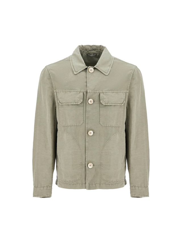 Linen And Cotton Gabardine Overshirt