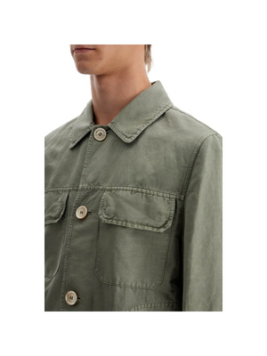 Linen And Cotton Gabardine Overshirt