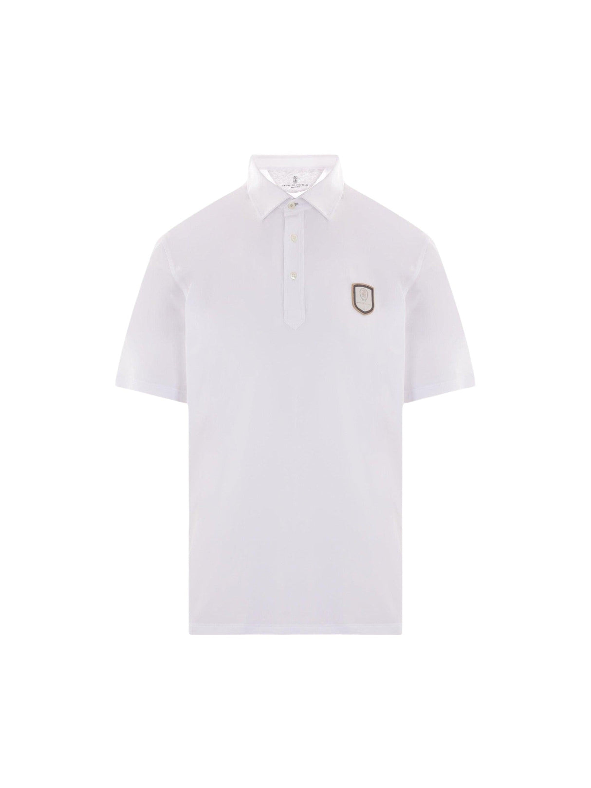 Logo Patch Jersey Polo Shirt-BRUNELLO CUCINELLI-JOHN JULIA