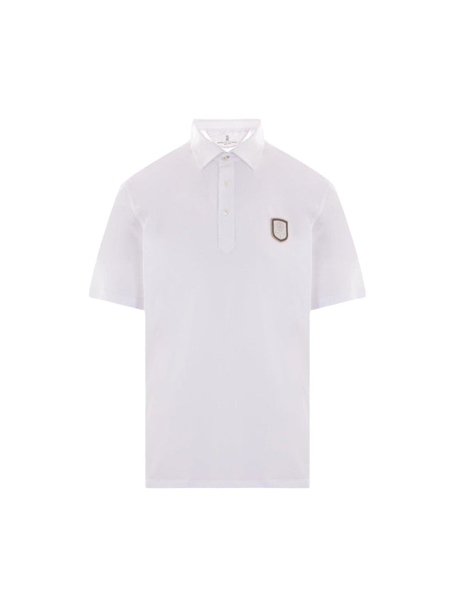 Logo Patch Jersey Polo Shirt-BRUNELLO CUCINELLI-JOHN JULIA