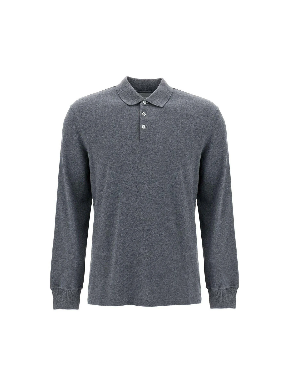 Long Sleeved Cotton Polo Shirt.