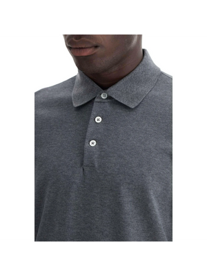 Long Sleeved Cotton Polo Shirt.