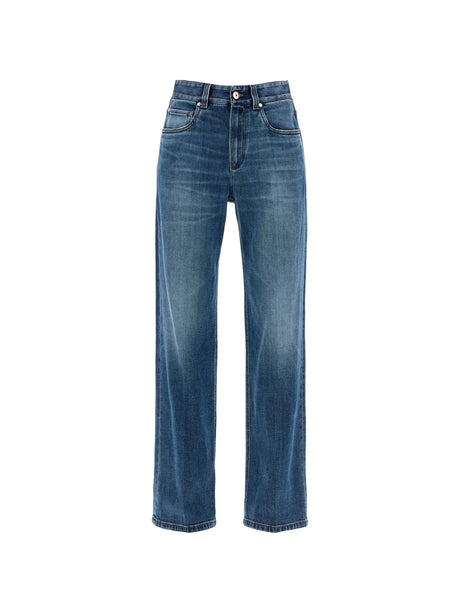 Loose Shiny Tab Jeans With