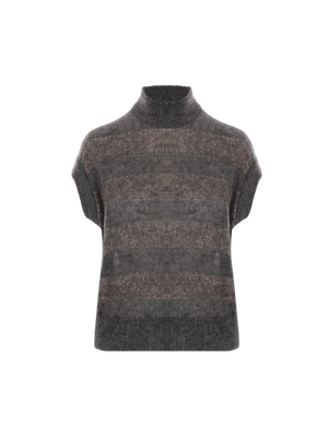 Mohair Wool Sleeveless Sweater-BRUNELLO CUCINELLI-JOHN JULIA