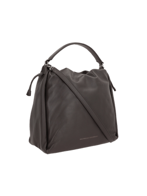 Monili Detail Medium Leather Handbag-BRUNELLO CUCINELLI-JOHN JULIA