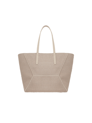 BRUNELLO CUCINELLI-Monili Detail Raffia Effect Shopping Bag-JOHN JULIA