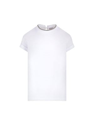 Monili-detailed Cotton T-shirt-BRUNELLO CUCINELLI-JOHN JULIA