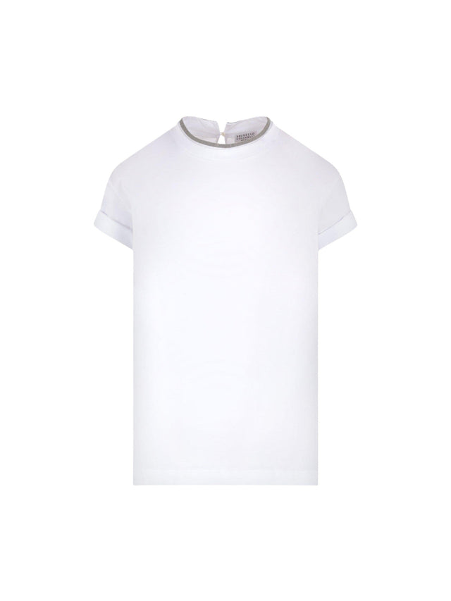 Monili-detailed Cotton T-shirt-BRUNELLO CUCINELLI-JOHN JULIA