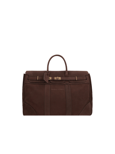 BRUNELLO CUCINELLI-Nabuk Country Weekend Bag-JOHN JULIA