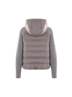 Nylon and Knit Down Jacket-BRUNELLO CUCINELLI-JOHN JULIA