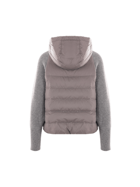 Nylon and Knit Down Jacket-BRUNELLO CUCINELLI-JOHN JULIA