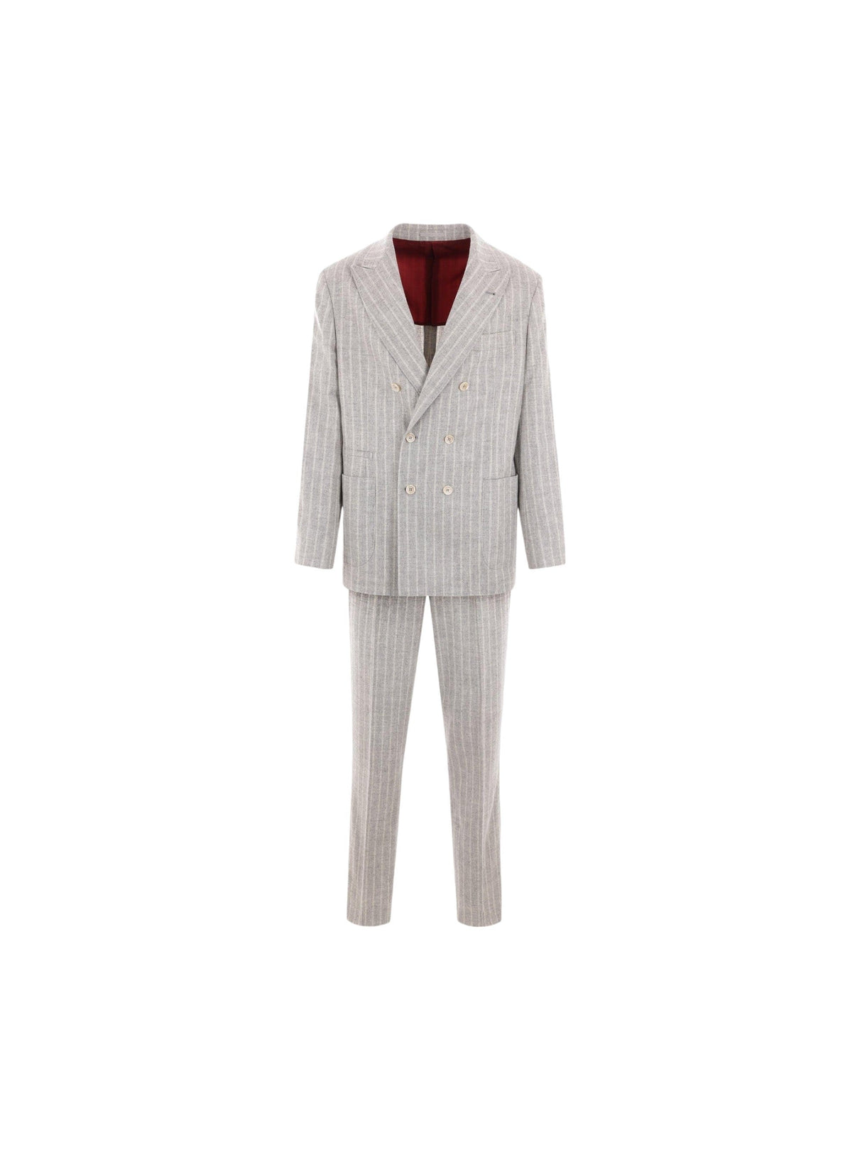 BRUNELLO CUCINELLI-Pinstriped Alpaca and Wool Suit-JOHN JULIA