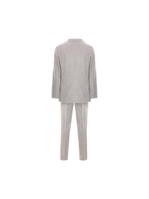 BRUNELLO CUCINELLI-Pinstriped Alpaca and Wool Suit-JOHN JULIA