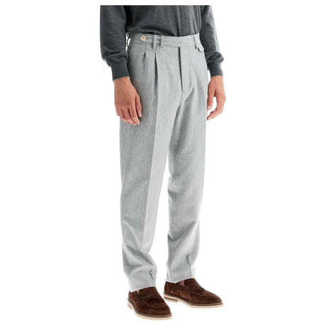 Pleated Flannel Leisure Fit Pants.