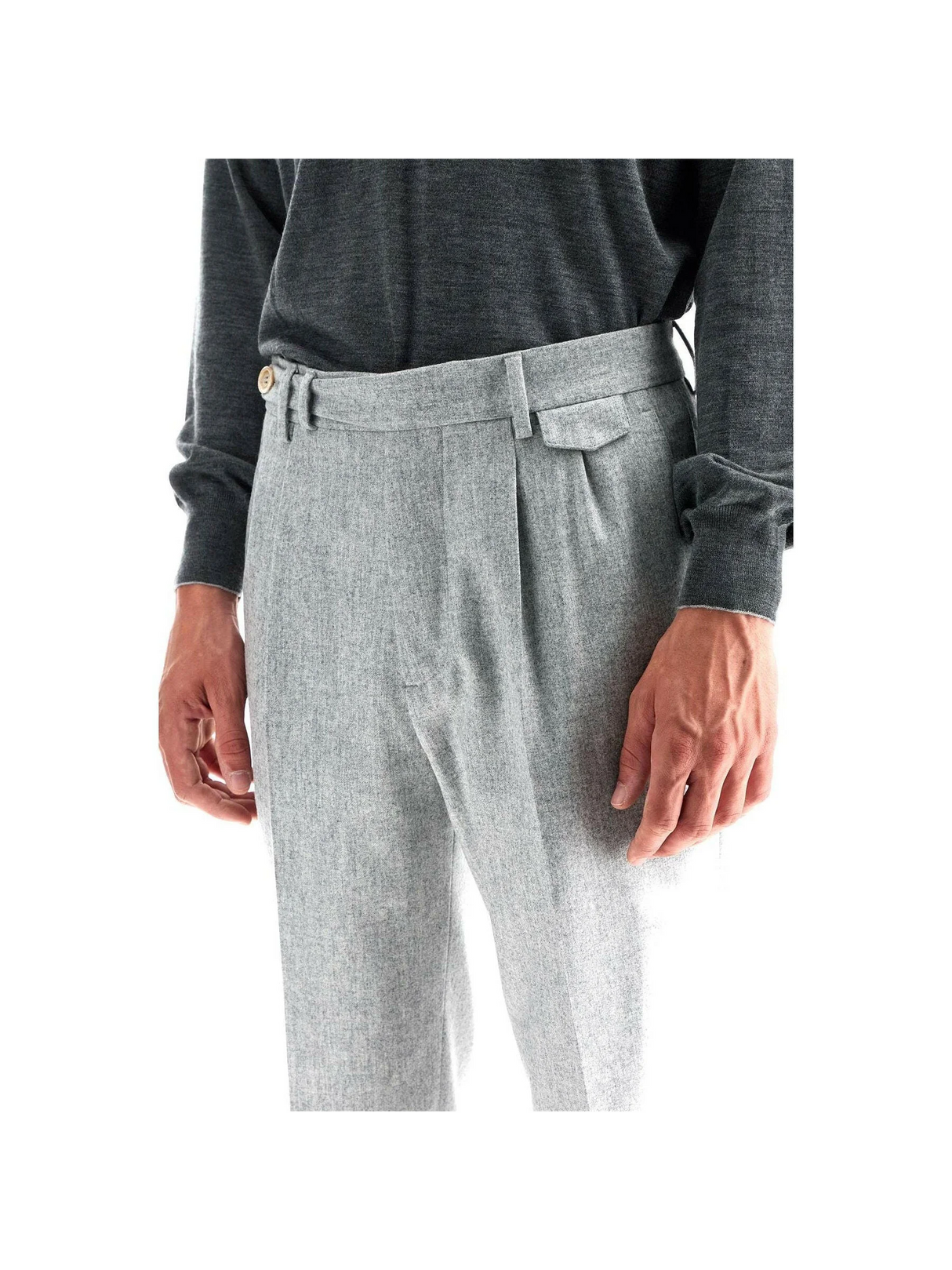 Pleated Flannel Leisure Fit Pants.