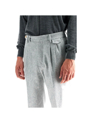 Pleated Flannel Leisure Fit Pants.