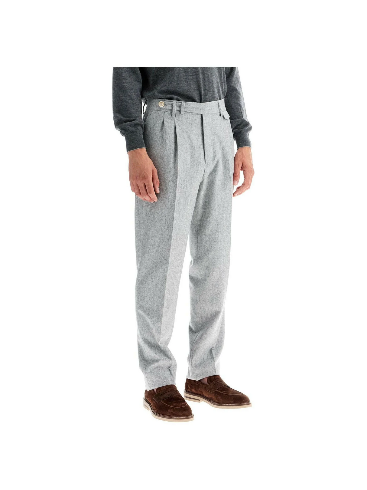 Pleated Flannel Leisure Fit Pants.