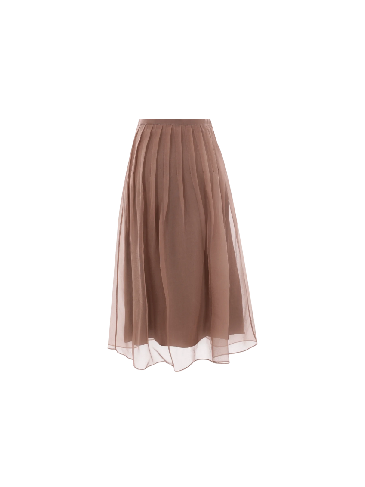 BRUNELLO CUCINELLI-Pleated Silk Skirt-JOHN JULIA