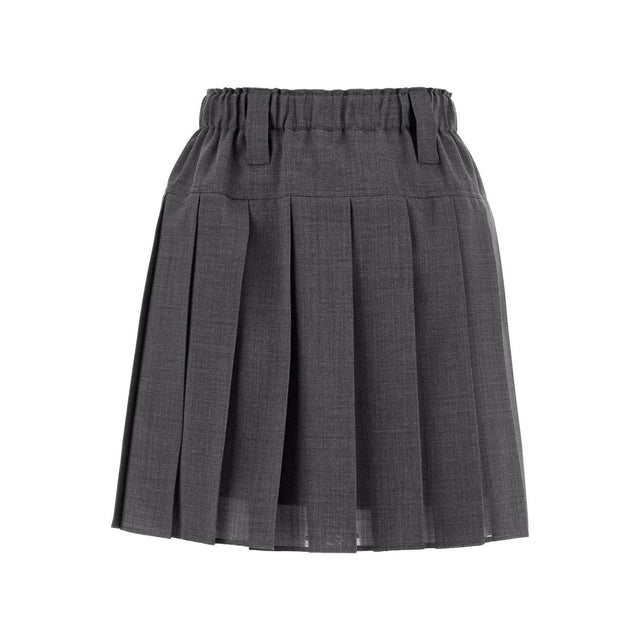 Pleated Virgin Wool Organza Mini Skirt.