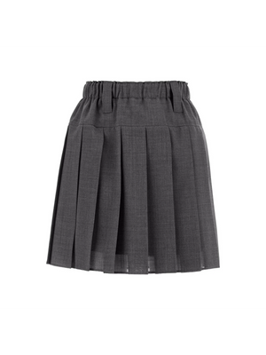 Pleated Virgin Wool Organza Mini Skirt.