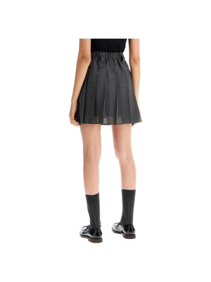 Pleated Virgin Wool Organza Mini Skirt.