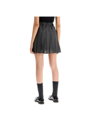 Pleated Virgin Wool Organza Mini Skirt.