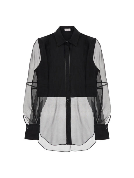 Poplin And Organza Shirt In