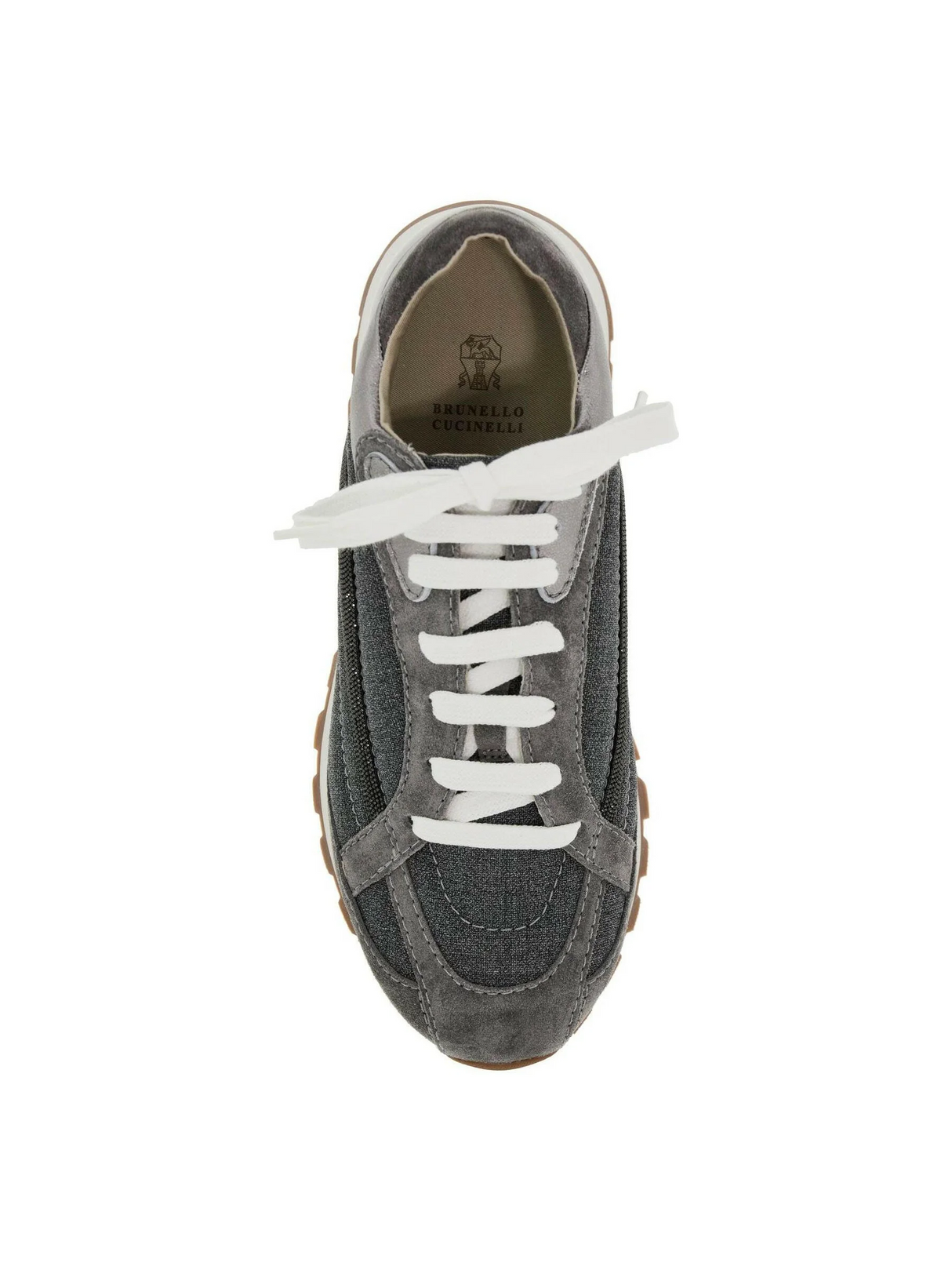 Precious Stripe Wool Canvas Sneakers.