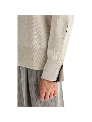 Ribbed Cashmere Monili Cuff Sweater.