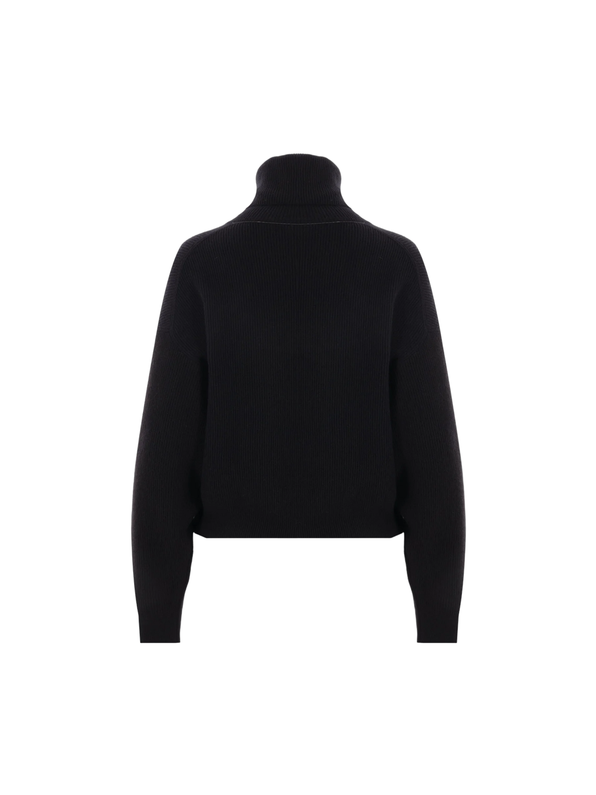 Ribbed Wool Cashmere and Silk Turtleneck-BRUNELLO CUCINELLI-JOHN JULIA