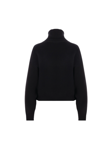 Ribbed Wool Cashmere and Silk Turtleneck-BRUNELLO CUCINELLI-JOHN JULIA