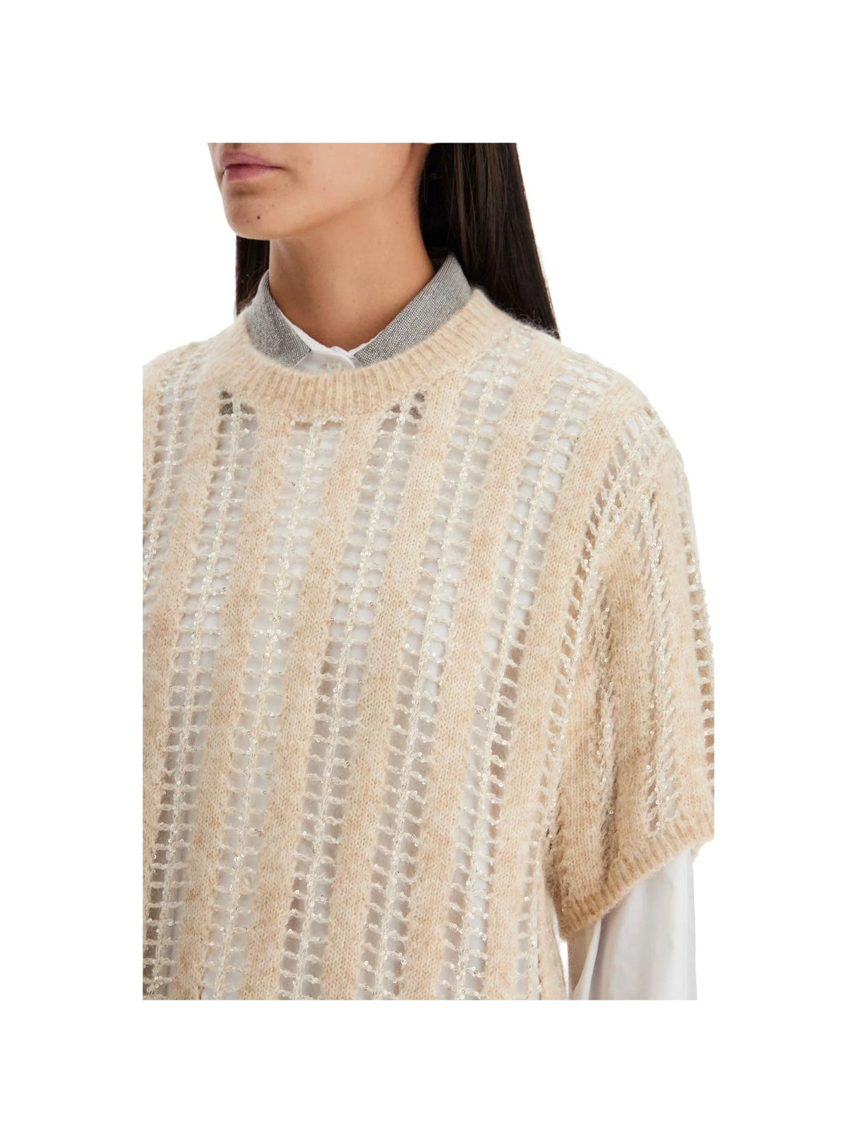 Dazzling Net Short Sleeve Knit