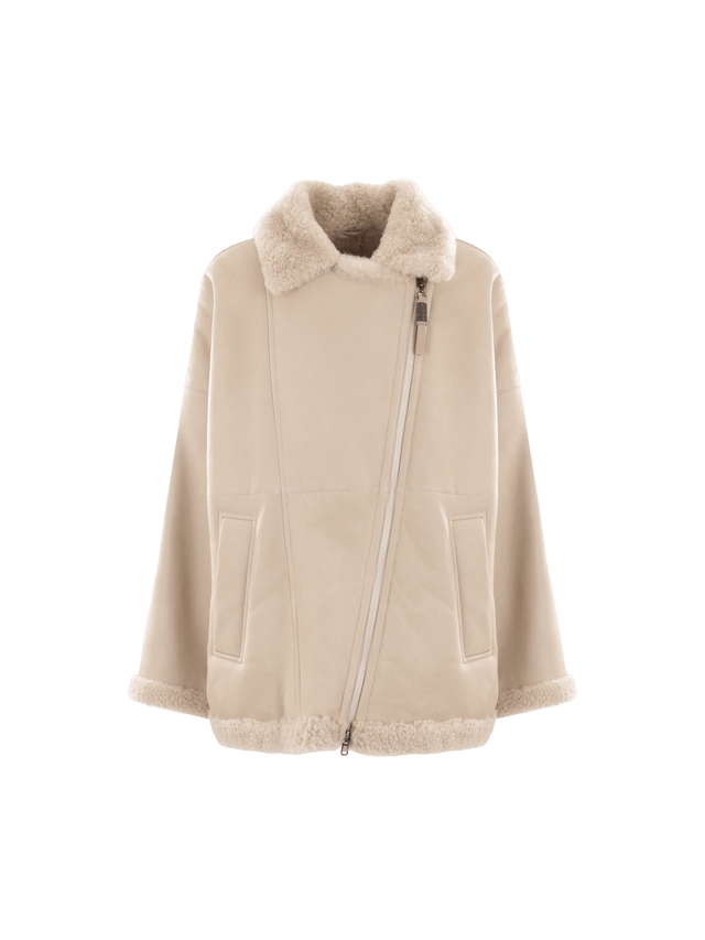 Shearling Biker Jacket-BRUNELLO CUCINELLI-JOHN JULIA