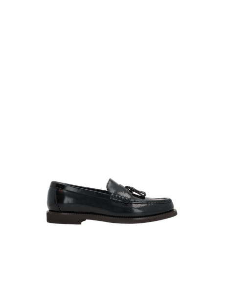 Shiny Leather Penny Loafers-BRUNELLO CUCINELLI-JOHN JULIA