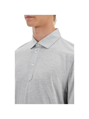 Silk And Cotton Polo Shirt With Double Edges