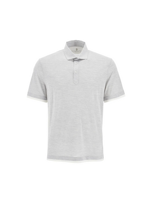 Silk And Cotton Polo Shirt With Double Edges